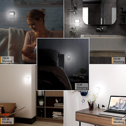 2-Pack Motion Sensor Night Lights – 120LM LED, Adjustable Brightness for Home