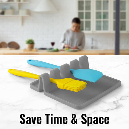 Silicone Spoon Rest for Stove Top – Heat-Resistant Utensil Holder, BPA-Free