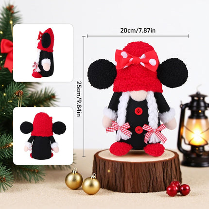 2PCS Christmas Mouse Gnomes, Swedish Tomte Plush Santa Elf Scandinavian Gnome Decorations