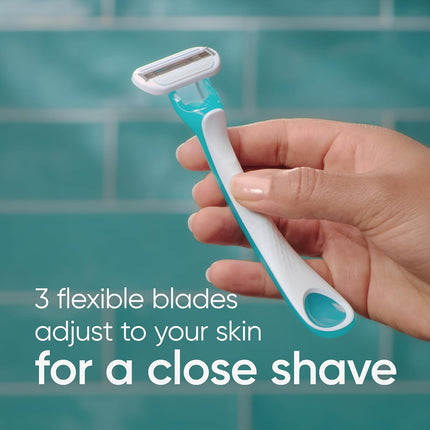 Tropical 3 Count Disposable Razors for Women Gentle Hair Removal Shaver