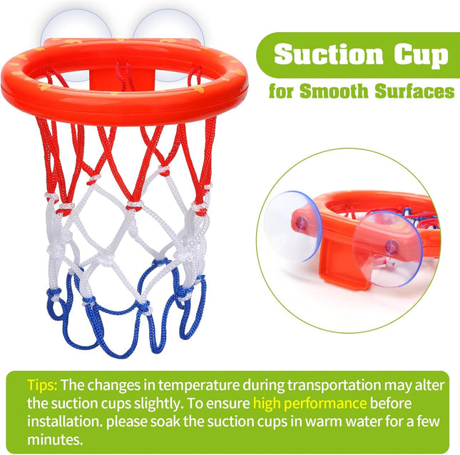 Bathtub Basketball Hoop – Bath & Shower Toy for Kids 4-8, 3 No-Hole Balls