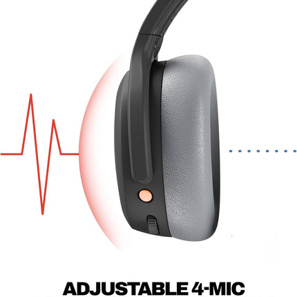 Crusher ANC 2 Wireless Headphones, Noise Cancelling, 60H Battery, Mic - Black