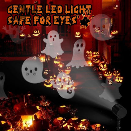 LED Halloween Ghost Rotating Projector Yard Stake Light, Indoor Outdoor Decor