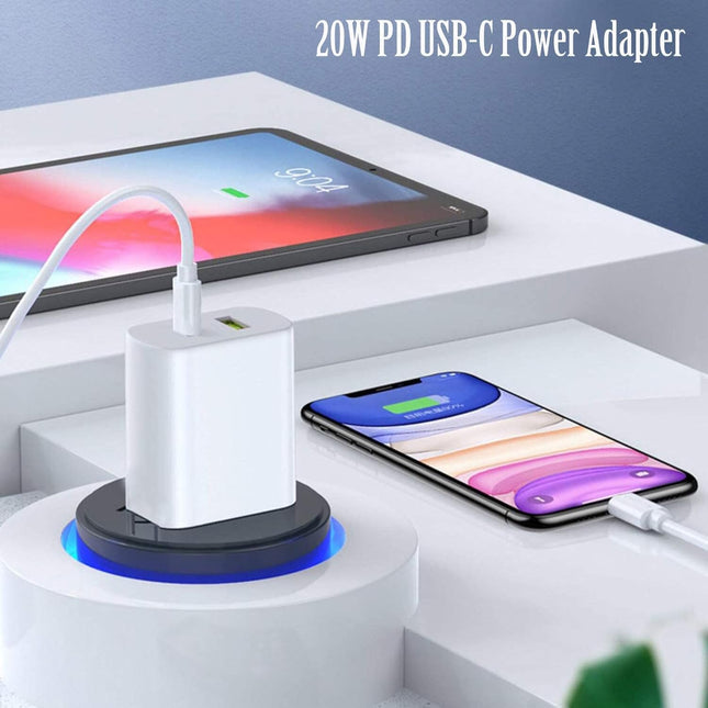 2-Pack 20W USB-C Dual-Port Fast Charging Wall Adapter – Compatible with iPhone, iPad & Samsung