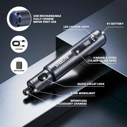 Mini Cordless Rotary Tool 6 Speed with 50 Accessories USB Charging Kit