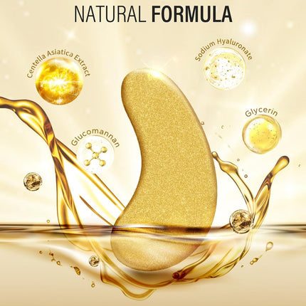 24k Gold Under Eye Patches (25 Pairs) – Collagen Masks for Dark Circles & Puffiness