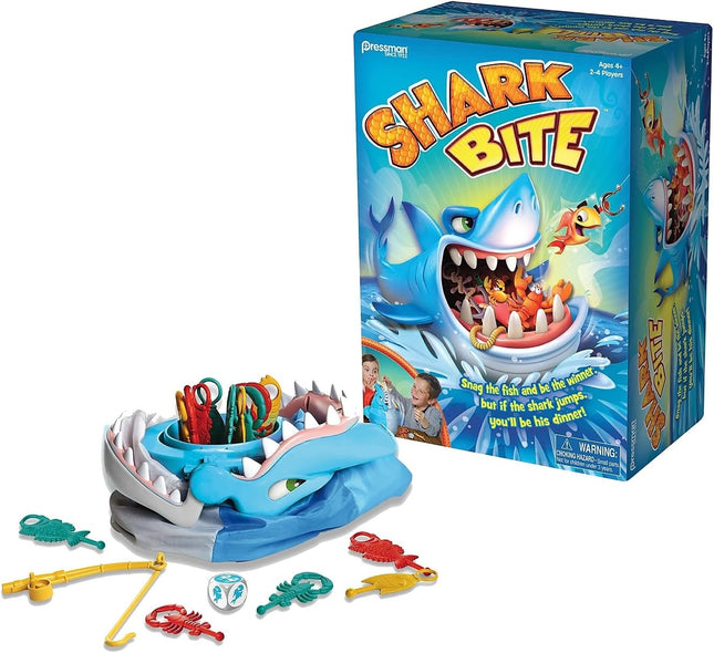 Shark Bite Game by Pressman, Roll & Catch Colorful Sea Creatures, 5"