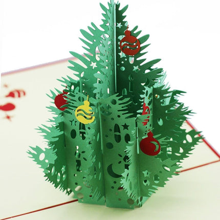 Christmas Pop-Up Card 3D Tree – Laser Cut Greeting Card with Envelope, Pack of 1