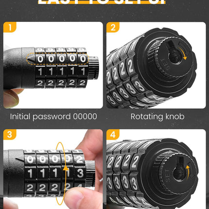 Heavy-Duty Bike & Scooter Cable Lock, 5-Digit Resettable Combination with Mount