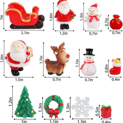 18 PCS Miniature Fairy Garden Christmas Accessories Snow Globe Figurines