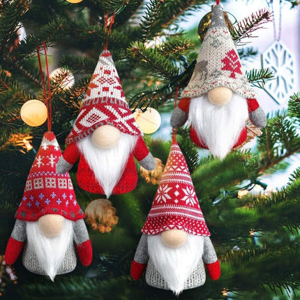 Christmas Gnome Ornaments with Lights Plush Tomte Elf 4 Pack Home Decorations