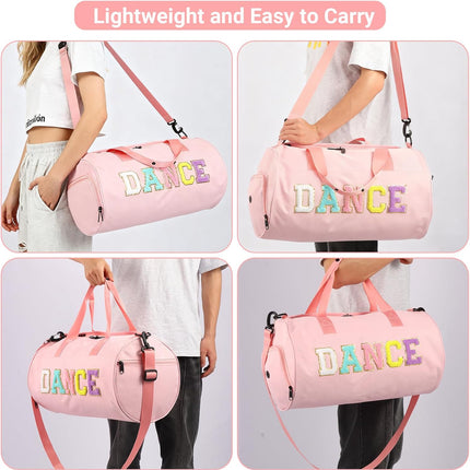 Cute Dance Duffle Bag for Girls Ballet Gym Workout Travel Overnight Bag