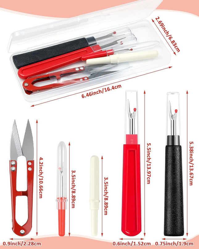 4PCS Stitch Remover Tools Thread Ripper Set for Sewing & Embroidery