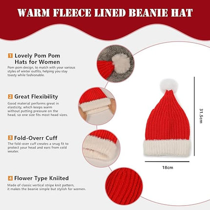 Women’s Winter Hat, Gloves & Socks Set – Knitted Beanie for Cold Weather