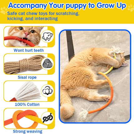 3PCS Cat Rope Toys with Refillable Catnip – 23.6" Interactive Chew Toy