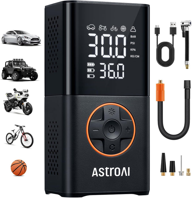 Portable Tire Inflator – Cordless Air Compressor with Digital Display, 150 PSI