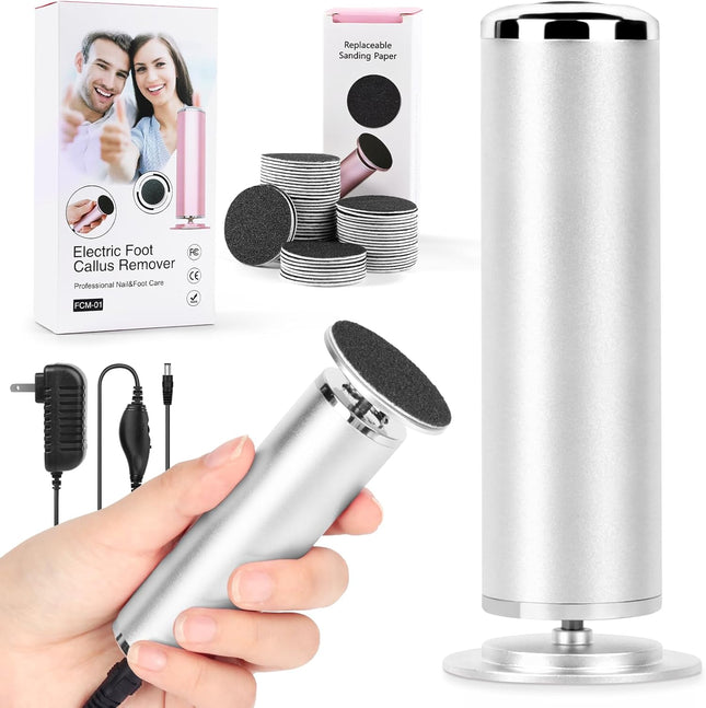Electric Foot Callus Remover – Adjustable Speed Pedicure Tool with 60 Sandpaper Disks