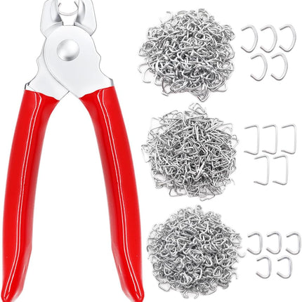 285 pcs Hog Rings Kit – Straight Pliers, Galvanized Rings for Pet Cages, DIY Craft