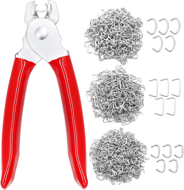 285 pcs Hog Rings Kit – Straight Pliers, Galvanized Rings for Pet Cages, DIY Craft