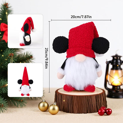 2PCS Christmas Mouse Gnomes, Swedish Tomte Plush Santa Elf Scandinavian Gnome Decorations