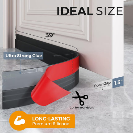 2 Pack Under Door Draft Stopper – Weather Stripping Seal for Noise & Dust Insulation