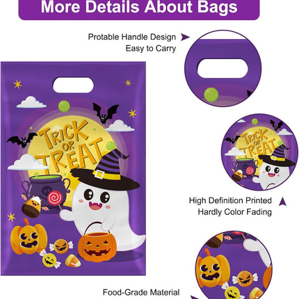 40-Piece Halloween Treat Bags with Handles, Ghost Pumpkin Trick-or-Treat Goodie Bags