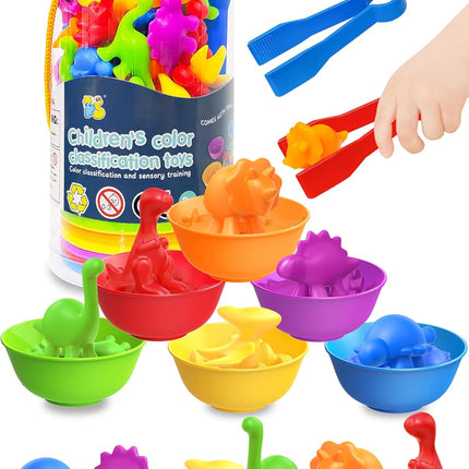 48-Piece Dinosaur Counting Set – Montessori Learning Toys for Ages 3-5 & 4-8