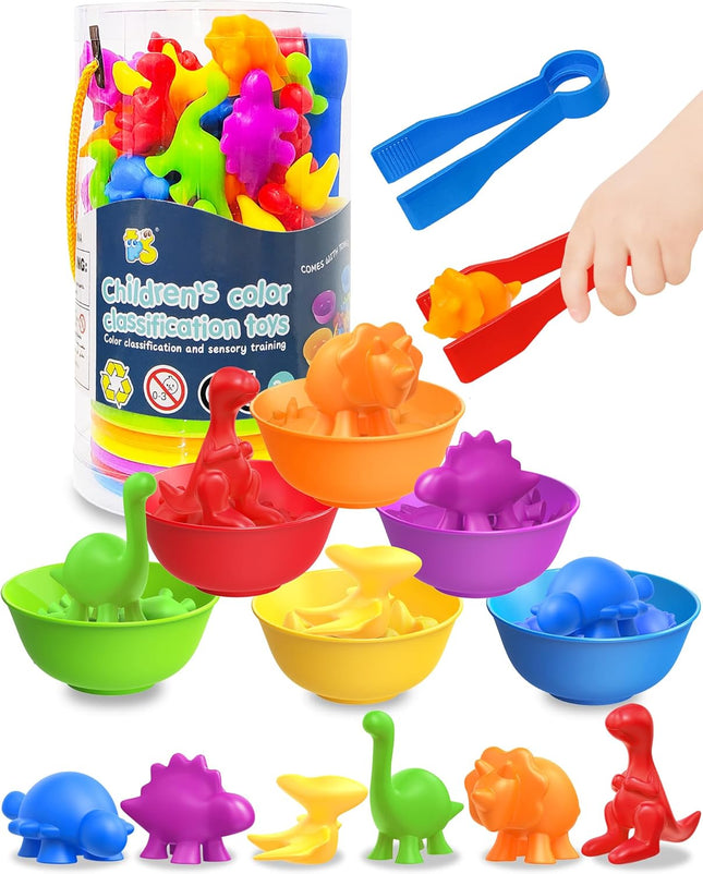 48-Piece Dinosaur Counting Set – Montessori Learning Toys for Ages 3-5 & 4-8