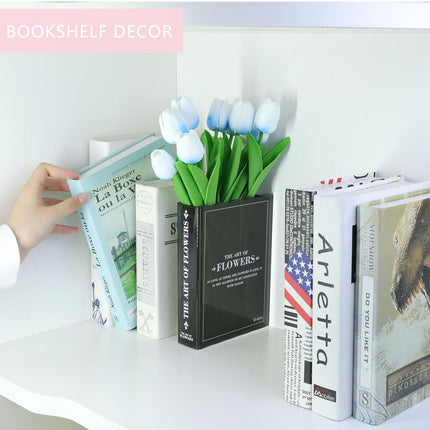 Book-Shaped Flower Vase – Black Acrylic Vase for Bedroom & Home Office Decor