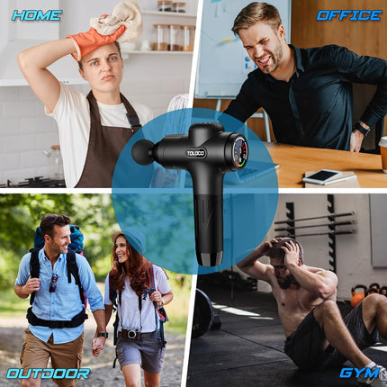 Percussion Massage Gun with 10 Massage Heads for Muscle Recovery & Relaxation