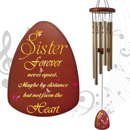 Sister Gift Wind Chimes, Butterfly Birthday & Wedding Gift for Sister-in-Law