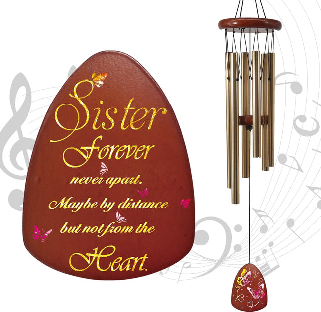 Sister Gift Wind Chimes, Butterfly Birthday & Wedding Gift for Sister-in-Law