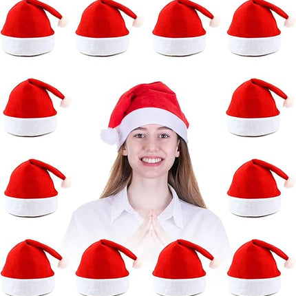Santa Hats Bulk for Adults – Plus Size Red Christmas Hats for Men & Women