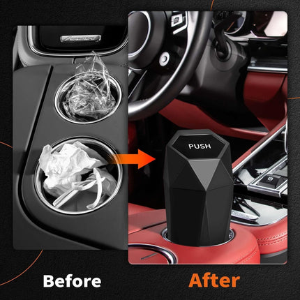 Car Trash Can with Lid – 2-Pack, Leakproof Vehicle Garbage Can with 30 Trash Bags