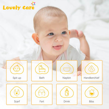 12-Pack Muslin Burp Cloths – 100% Cotton, Large & Absorbent, White