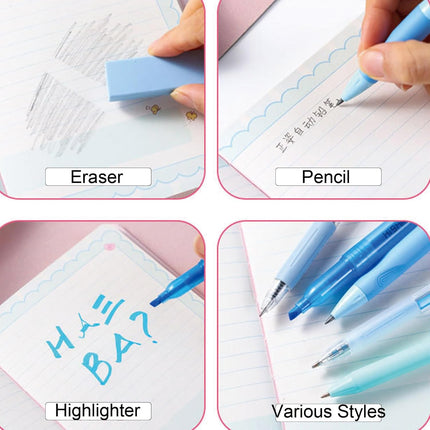 8 Pcs Cute Pink Stationery Set for Girls & Boys – Kawaii Candy Colors, Back to School