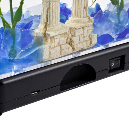 1.1 Gallon Half Moon Fish Tank Kit with LED Light, Acrylic Betta Aquarium for Beginners