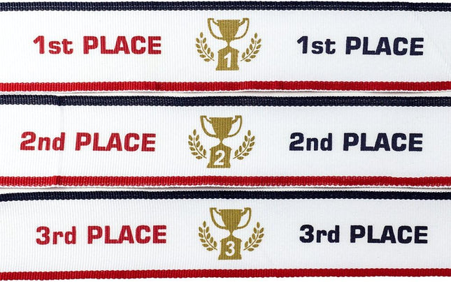 3 Piece Gold Silver Bronze Award Medals Set, 1st 2nd 3rd Place with Neck Ribbons