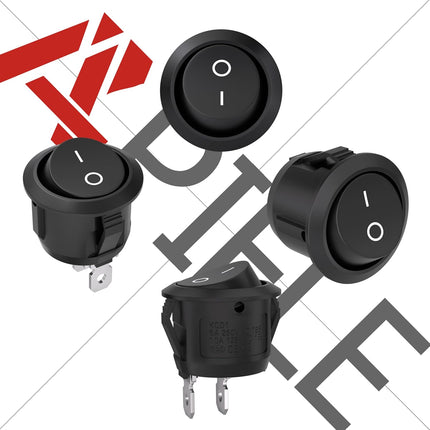 5Pcs Rocker Switch ON/OFF – Mini Round Toggle Switch, SPST, 2Pin, Pre-Wired