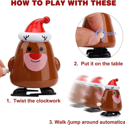 15PCS Christmas Wind-Up Toys for Kids – Santa, Tree & Holiday Fun Stocking Stuffers