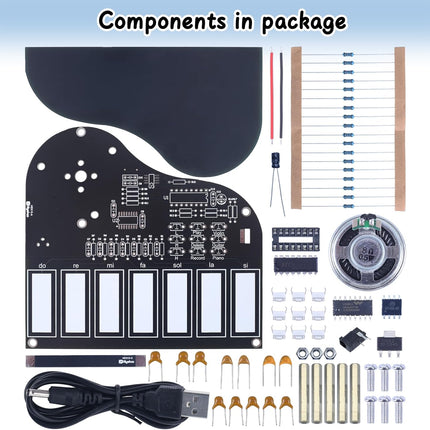 DIY 7-Key Electronic Piano Kit, Soldering STEM Learning Toy for Kids & Teens
