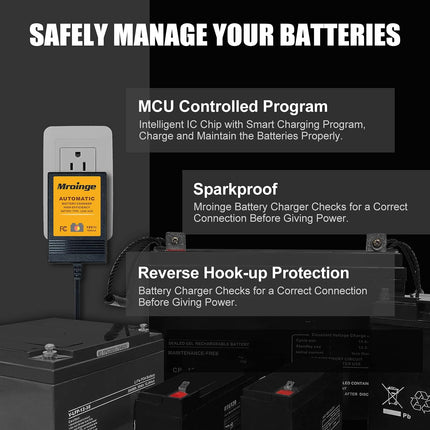 12V 1000mA Smart Battery Charger & Maintainer – Automatic Float Charger for Vehicles