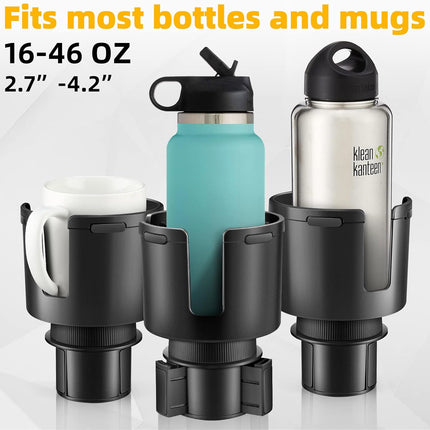 Car Cup Holder Expander – Adjustable Base, Fits YETI, HydroFlask, 16-46oz Bottles