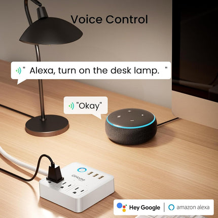 Smart WiFi Power Strip – 6 Outlets, Surge Protector, Alexa & Google Compatible