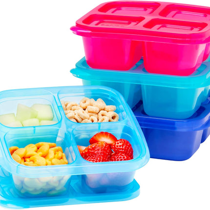 Easyboxes 8-Piece Snack Containers – 4-Compartment BPA-Free Bento Set