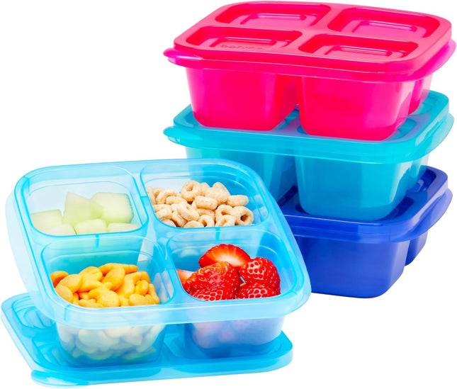 Easyboxes 8-Piece Snack Containers – 4-Compartment BPA-Free Bento Set