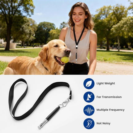 2-Pack Adjustable Dog Whistle for Training & Recall – Silent, Long-Range, with Lanyard