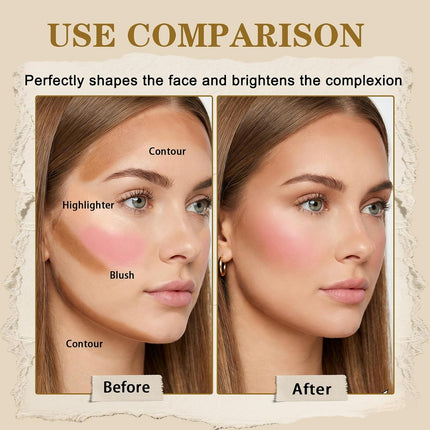 6 Colors Dual-Ended Contour Bronzer Blush Makeup Stick Set, Buildable Cheek Kit