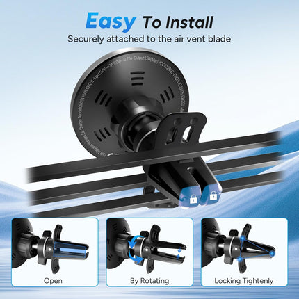 15W MagSafe Car Mount Charger, Magnetic Wireless Air Vent Holder for iPhone 17/16/15