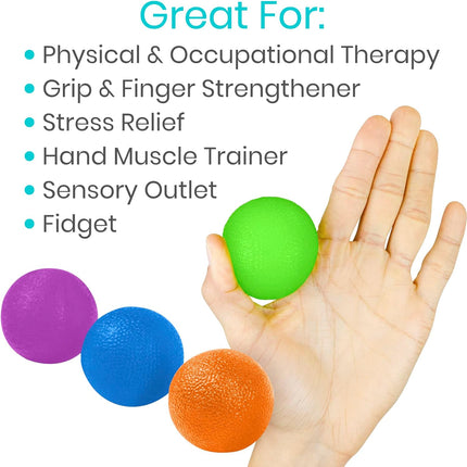 Hand Therapy Squeeze Balls Grip Strengthener for Arthritis Rehab Exercise